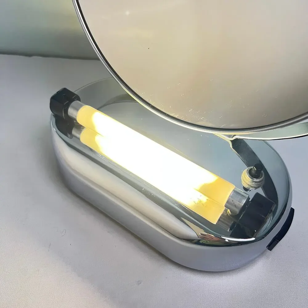 Vintage Art Deco National Metal Mfg Co Lighted Vanity Mirror Chrome Chicago 22